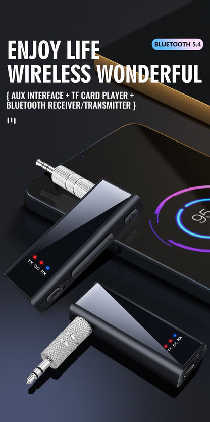 Novo 2 em 1 Bluetooth 5.4 Transmissor e Receptor de Áudio
