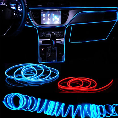 1m/3m/5m interior do carro conduziu a lâmpada decorativa el fiação tira de néon