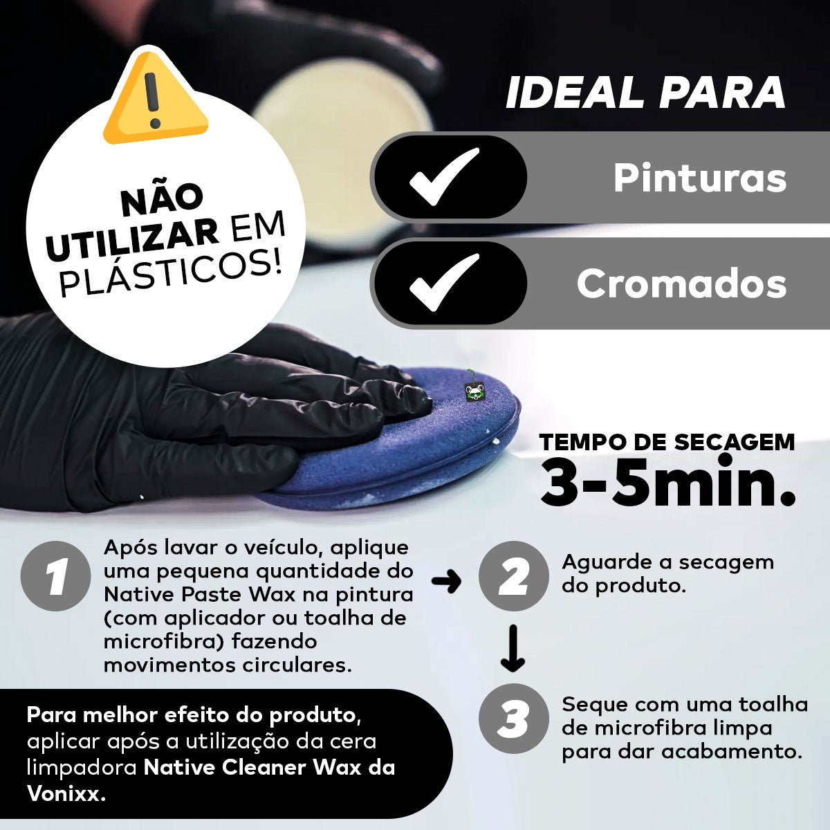 Cera Automotiva Carnaúba Paste Wax Native 100ml Vonixx