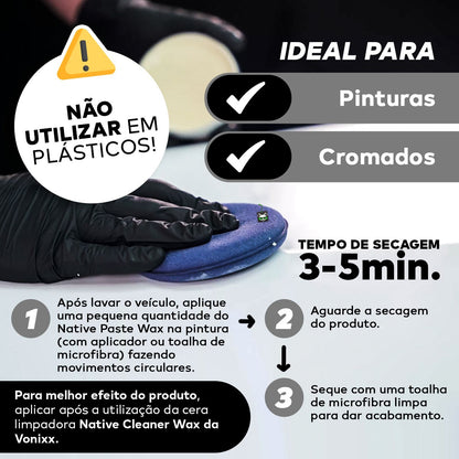 Cera Automotiva Carnaúba Paste Wax Native 100ml Vonixx