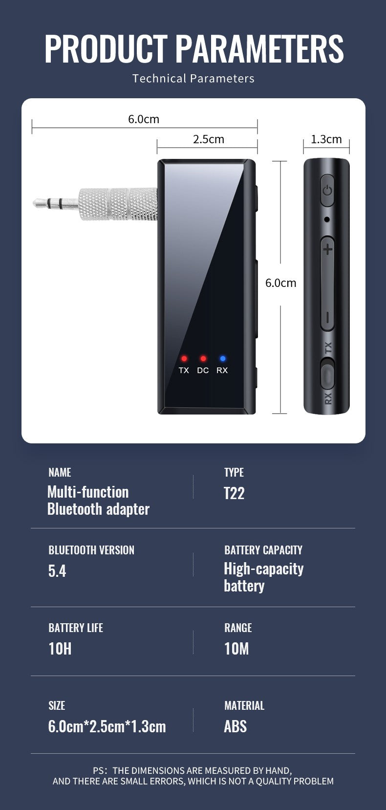 Novo 2 em 1 Bluetooth 5.4 Transmissor e Receptor de Áudio