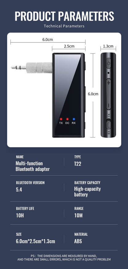 Novo 2 em 1 Bluetooth 5.4 Transmissor e Receptor de Áudio
