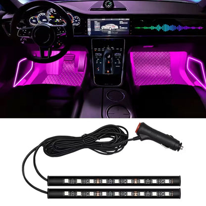 2 em 1 led luz de néon do carro pé luz led decoração interior backlight isqueiro