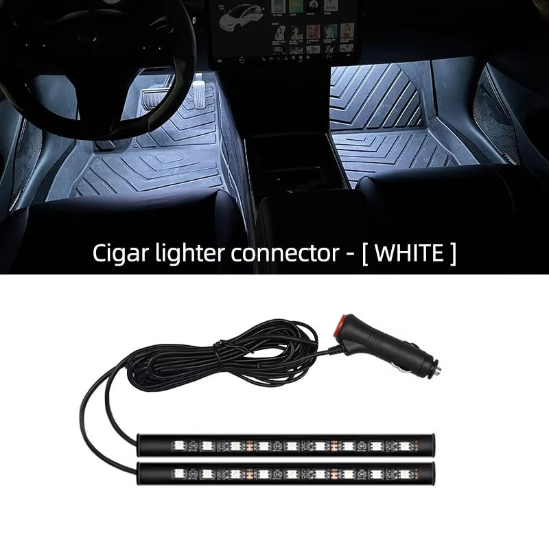 2 em 1 led luz de néon do carro pé luz led decoração interior backlight isqueiro