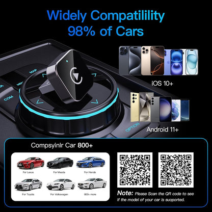 Adaptador Wireless CarPlay para Apple iPhone e Android