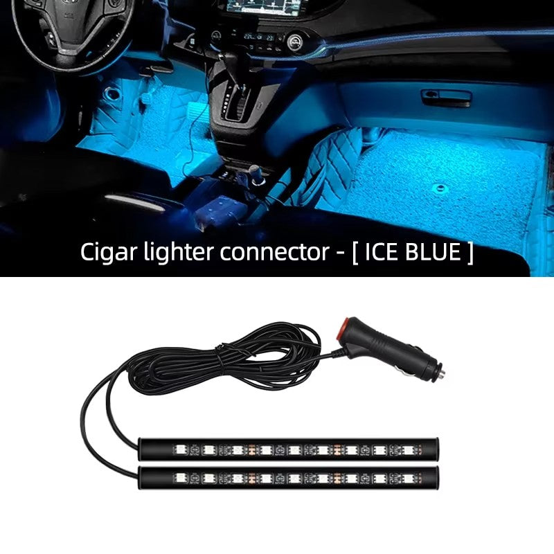 2 em 1 led luz de néon do carro pé luz led decoração interior backlight isqueiro