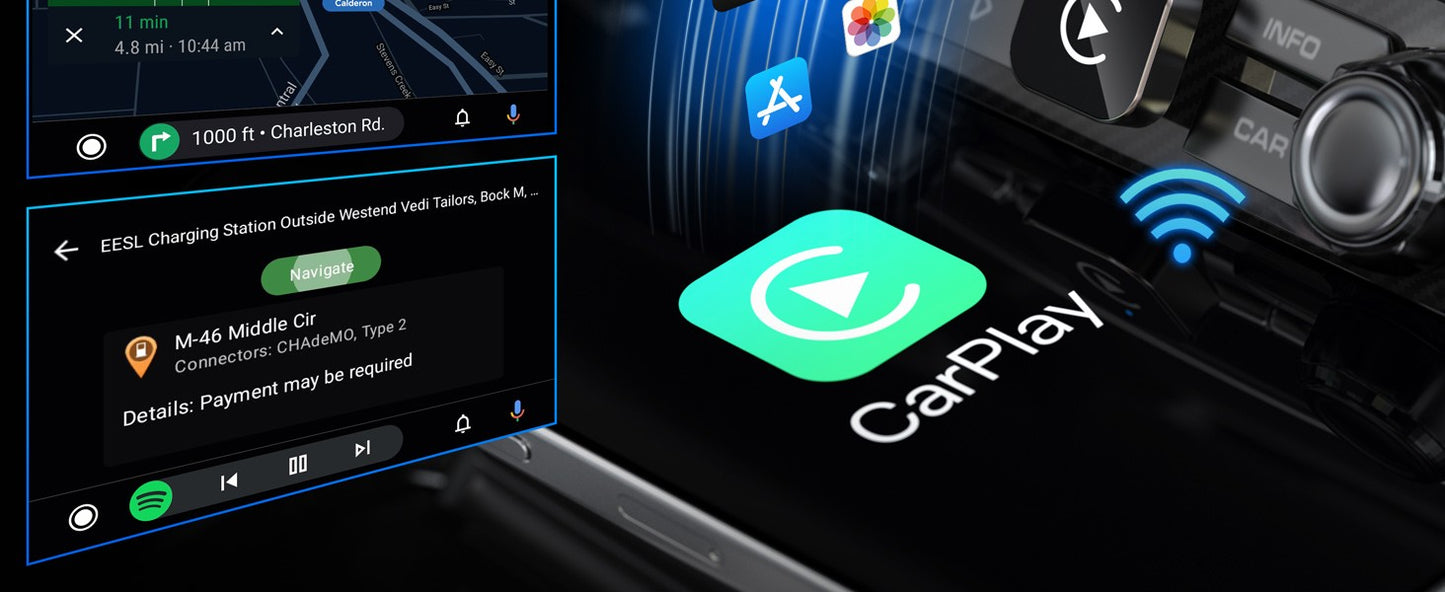 Adaptador Wireless CarPlay para Apple iPhone e Android