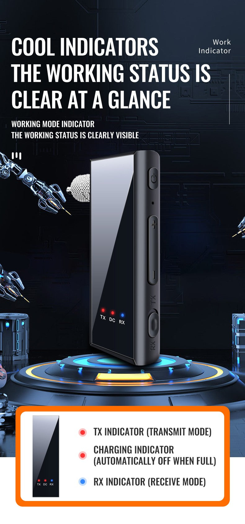 Novo 2 em 1 Bluetooth 5.4 Transmissor e Receptor de Áudio