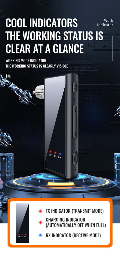 Novo 2 em 1 Bluetooth 5.4 Transmissor e Receptor de Áudio