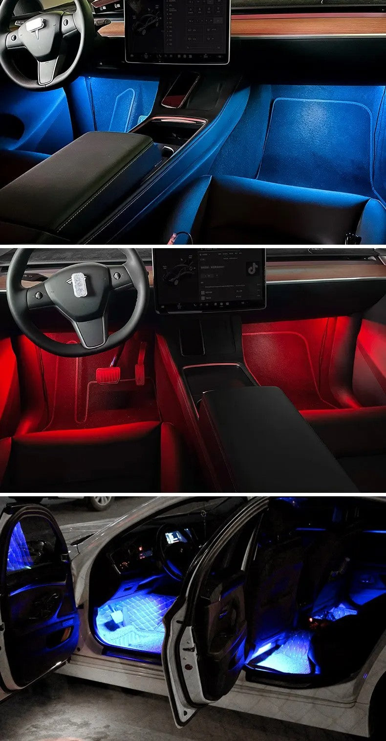 2 em 1 led luz de néon do carro pé luz led decoração interior backlight isqueiro
