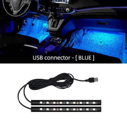 2 em 1 led luz de néon do carro pé luz led decoração interior backlight isqueiro