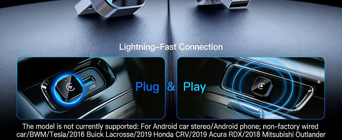 Adaptador Wireless CarPlay para Apple iPhone e Android