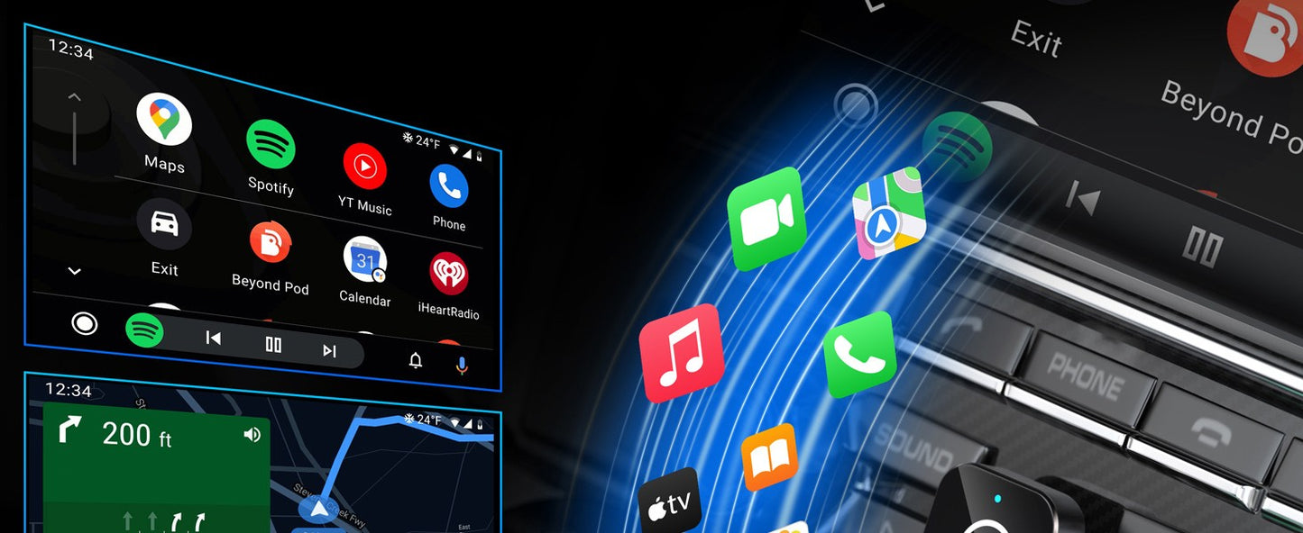 Adaptador Wireless CarPlay para Apple iPhone e Android