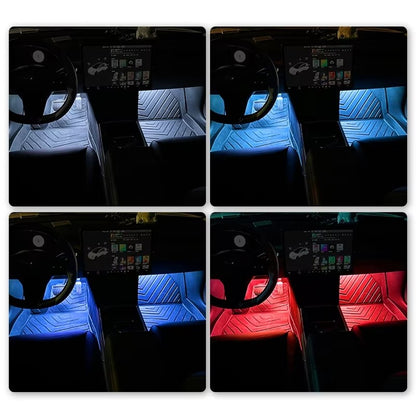 2 em 1 led luz de néon do carro pé luz led decoração interior backlight isqueiro